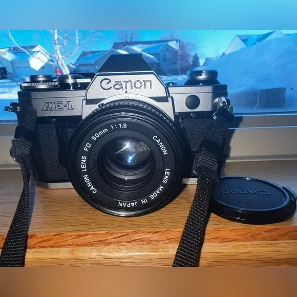 Canon AE-1 35mm SLR Film Camera with Canon 50mm f/1.8 FD Lens. - Picture 2 of 4